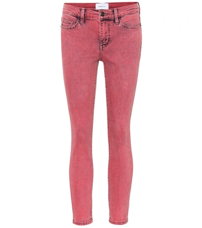 Current Elliott The Stiletto Cropped Mid-rise Skinny Jeans In Acid Pink Str