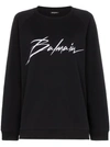 Balmain Printed Cotton-jersey Sweatshirt In Black