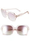 Tom Ford Autumn Square Acetate Sunglasses In Pink/ Gradient Red To Pearl