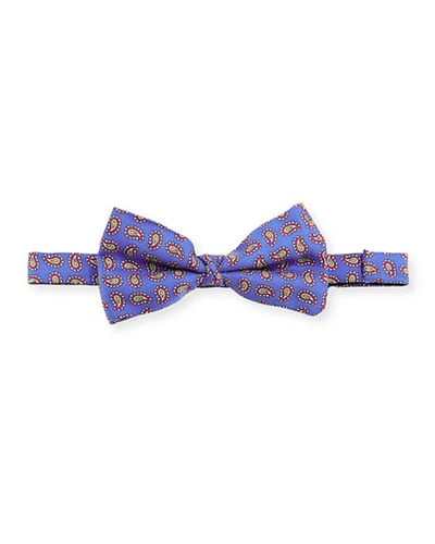 Etro Pre-tied Patterned Silk Bow Tie In Blue Pattern