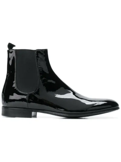 Gianvito Rossi Alain Men's Patent Leather Chelsea Boot, Black