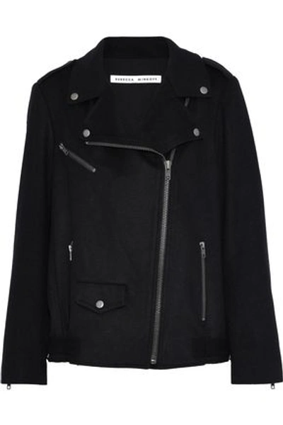 Rebecca Minkoff Brando Wool Blend Moto Jacket In Black