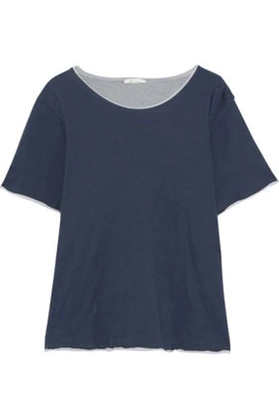 Skin Woman Layered Pima Cotton Pajama Top Indigo In Navy