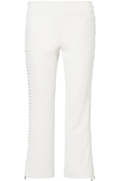Jonathan Simkhai Woman Lace-up Crepe Kick-flare Pants White
