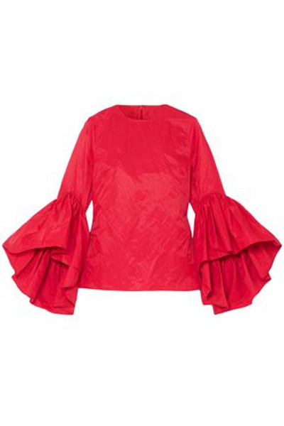 Marques' Almeida Woman Crinkled Taffeta Top Red