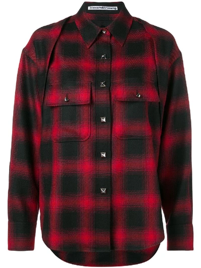 Alexander Wang Red Checked Wool Flannel Shirt