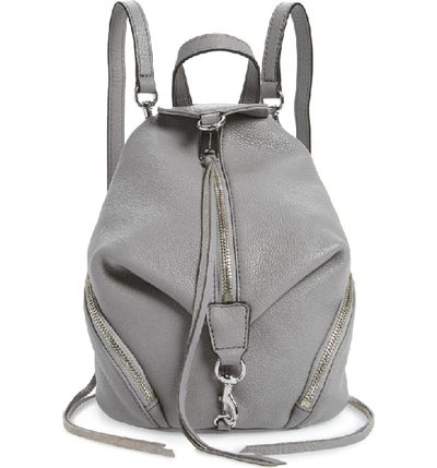 Rebecca Minkoff Mini Julian Pebbled Leather Convertible Backpack - Grey