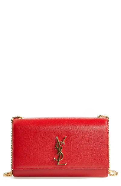 Saint Laurent 'medium Kate' Leather Chain Shoulder Bag - Red In Lipstick Red