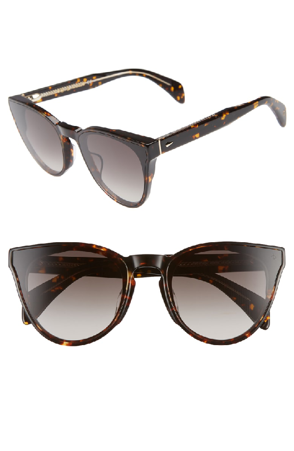 Rag & Bone 61mm Cat Eye Sunglasses In Black/ Havana | ModeSens