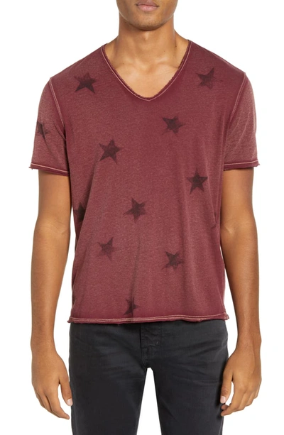 John Varvatos Star Print T-shirt In Oxblood