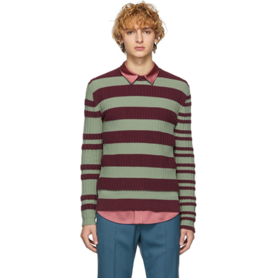 Marni Striped Ribbed-knit Sweater In Rgv30sgbord