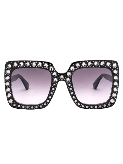 Gucci Eyewear Crystals Applique Sunglasses In C001