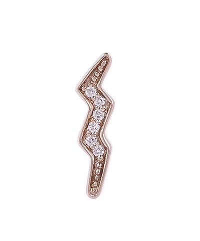 Andrea Fohrman White Gold Mini Lightning Bolt Diamond Stud Earring In White, Gold