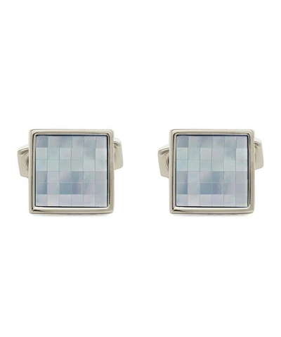 Simon Carter Square Mother Of Pearl Cufflinks In Blue