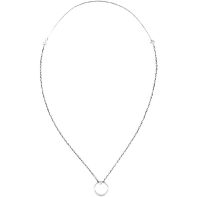 Maison Margiela Silver Perforated Ring Chain Necklace In 962 Silver