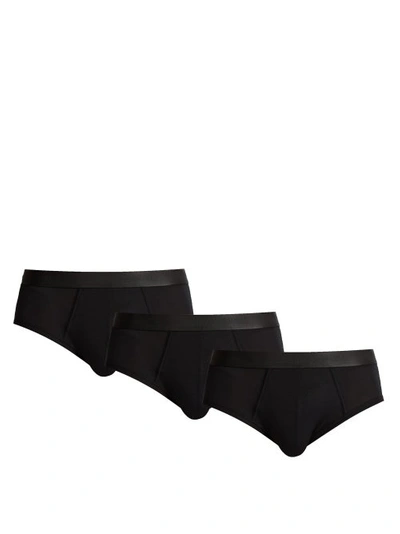 Cdlp Pack Of Three Stretch-jersey Briefs In Black