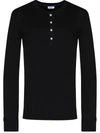 Schiesser Karl-heinz Button Long Sleeve T-shirt In Black