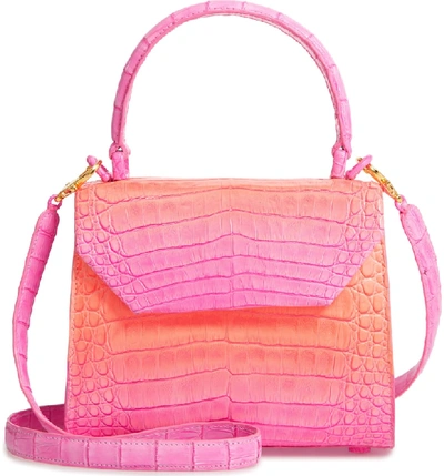 Nancy Gonzalez Mini Lily Genuine Crocodile Crossbody Bag - Pink In Pink Degrade