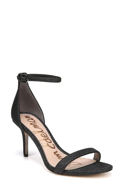Sam Edelman 'patti' Ankle Strap Sandal In Black Fabric
