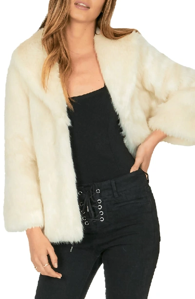 Amuse Society Furever Mine Faux Fur Jacket In Natural