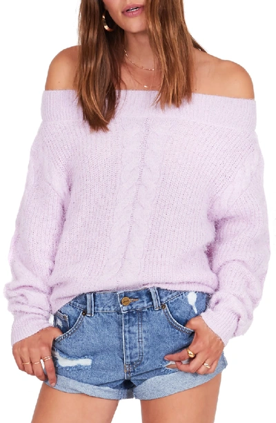 Amuse Society Miraflores Off The Shoulder Sweater In Lilac