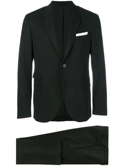 Neil Barrett Two Piece Chest Pocket Suit In Black