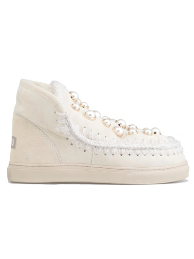 Mou Eskimo Sneaker Pearl Studs In Natural