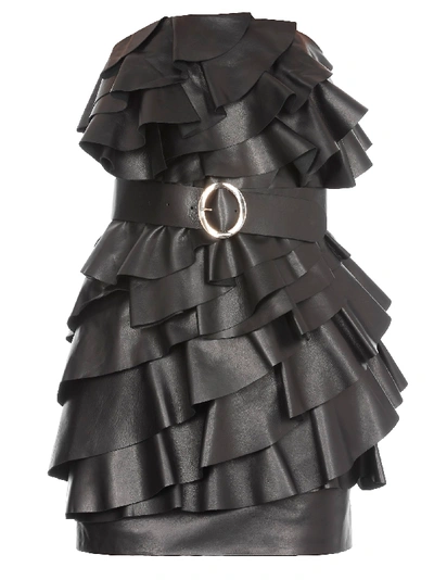 Dsquared2 Leather Dress In Black