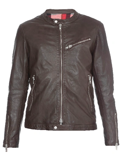 Bully Leather Jacket In Brown