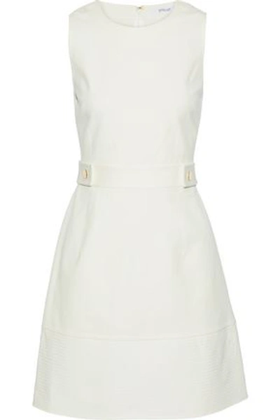 Derek Lam 10 Crosby Woman Button-embellished Stretch-cotton Mini Dress Ivory