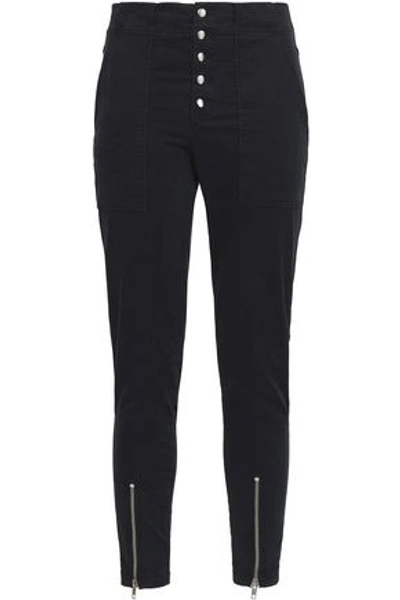 A.l.c Ezra Zip-detailed Stretch-cotton Twill Skinny Pants In Black