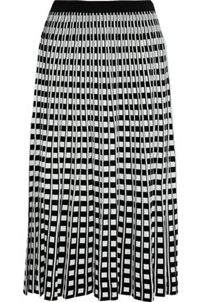 Derek Lam 10 Crosby Woman Pleated Jacquard-knit Midi Skirt Black