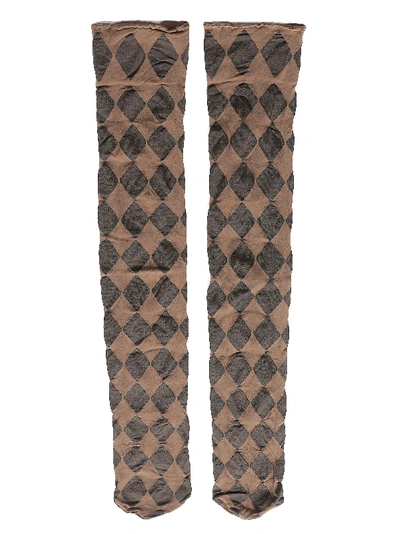 Uma Wang Knee Lenght Sock In Brown/black