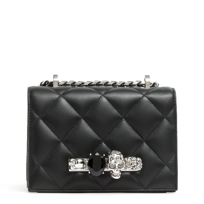 Alexander Mcqueen Small Jewel Quilted Black Nappa Satchel