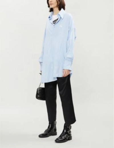 Vivienne Westwood Anglomania Chaos Asymmetric Striped Cotton Shirt 
