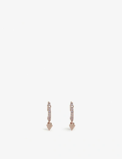 Astrid & Miyu Mystic Spike Huggies Earrings In Rose Gold
