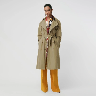 Burberry Relaxed Fit Tropical Gabardine Trench Coat In Vintage Green