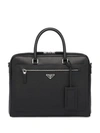 Prada Saffiano Leather Briefcase In Black