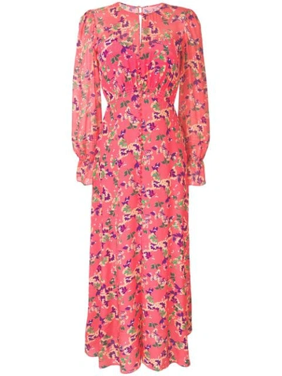 Saloni Becky Paneled Floral-print Silk Maxi Dress