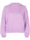 Nanushka Ribbed Wool Blend Sweatshirt Hoodie In Purple