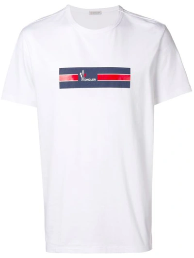 Moncler Logo-print Cotton-jersey T-shirt In White