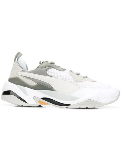 Puma White Fabric Thunder Spectra Sneakers