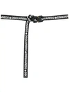 Dsquared2 40mm Cotton Waxed Logo Belt In Black,white