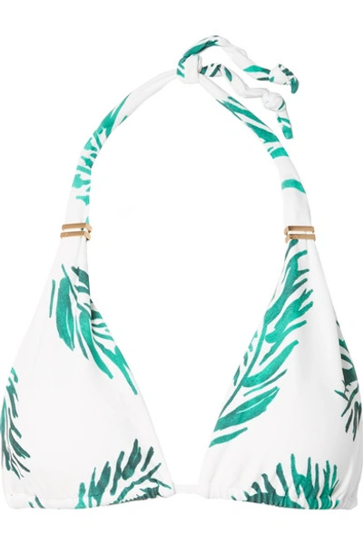 Vix Aloe Bia Printed Triangle Bikini Top In Green