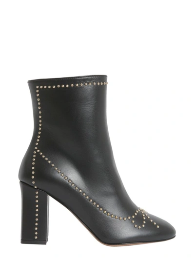 Boutique Moschino Studded Ankle Boots In Black