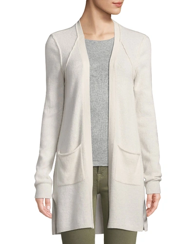 Atm Anthony Thomas Melillo Two-pocket Open-front Mid-length Cashmere Cardigan In Gray