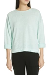 Eileen Fisher 3/4-sleeve Organic Linen Sweater In Prism