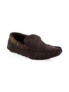 Barbour Monty Faux-fur Lined Suede Tartan Moccasins In Brown
