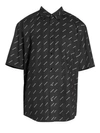 Balenciaga Repeat Logo Short-sleeve Shirt In Nero/bianco