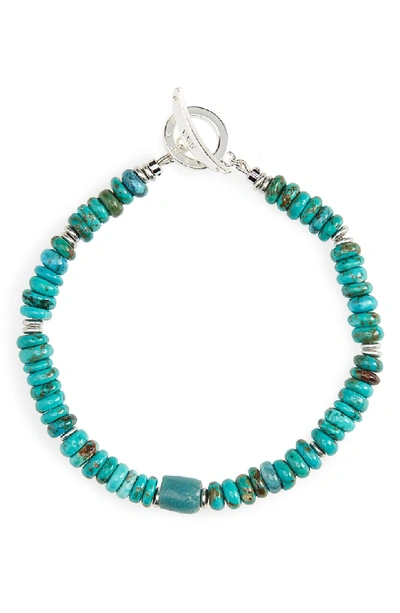 Mikia Stone Bead Bracelet In Turquoise